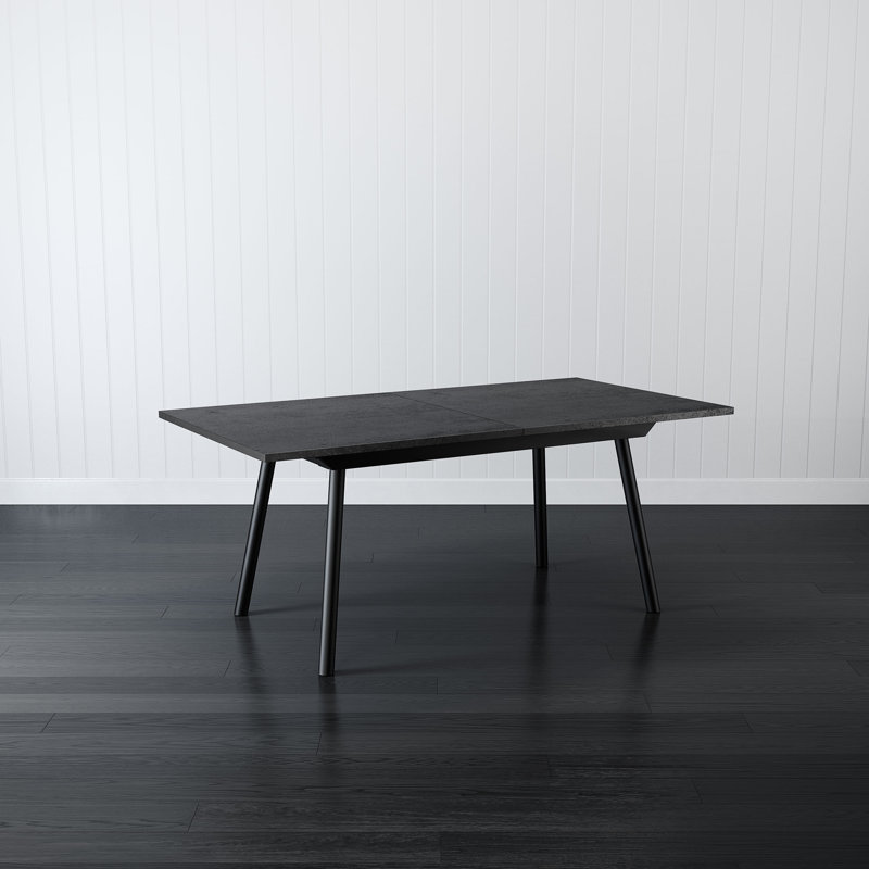 Table de salle à manger extensible Natoya, Basalte / noir