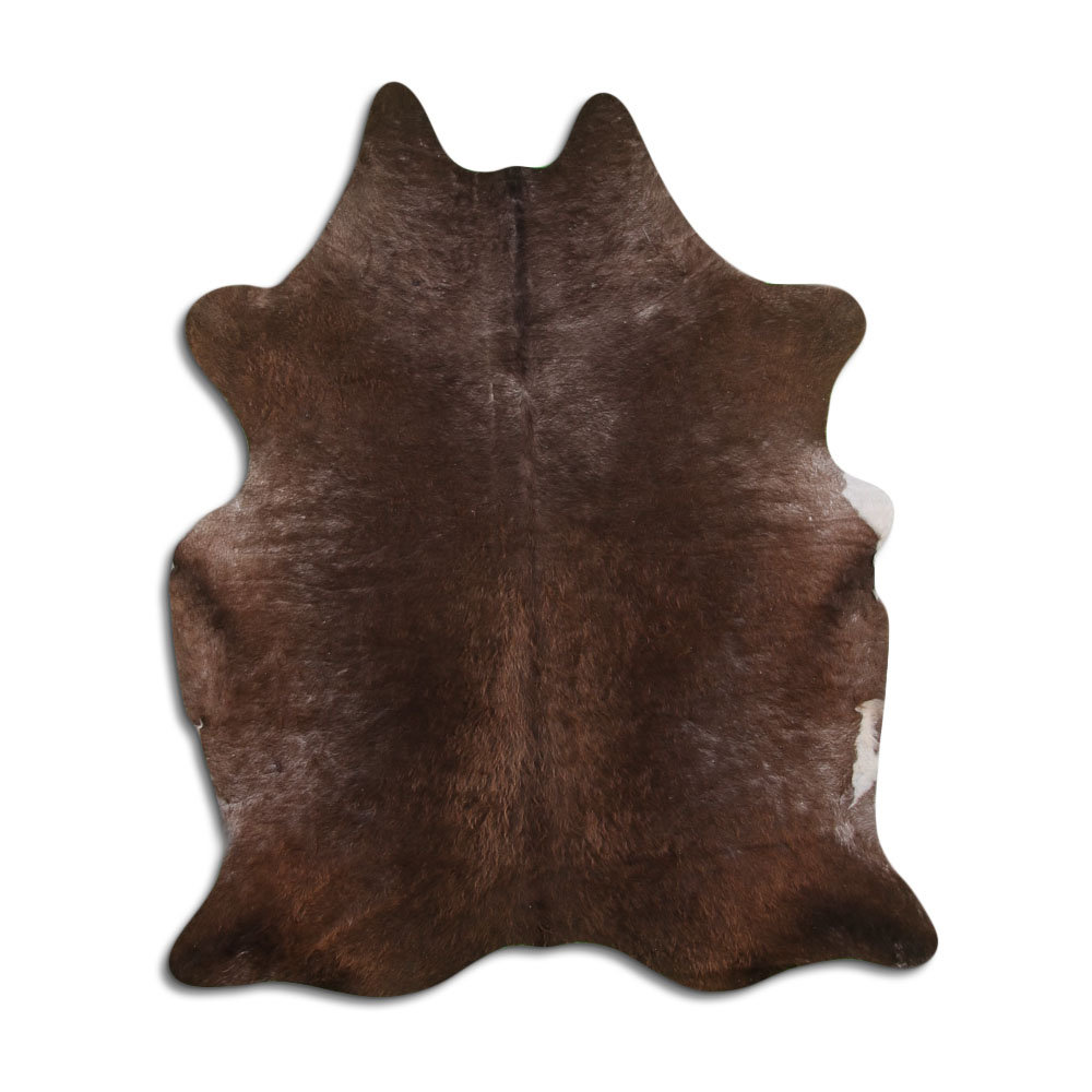 Marron Foncé et Blanc Grand Cuir de Vache Tapis Véritable Marron Foncé et Blanc Grand Cuir de Vache Tapis Véritable