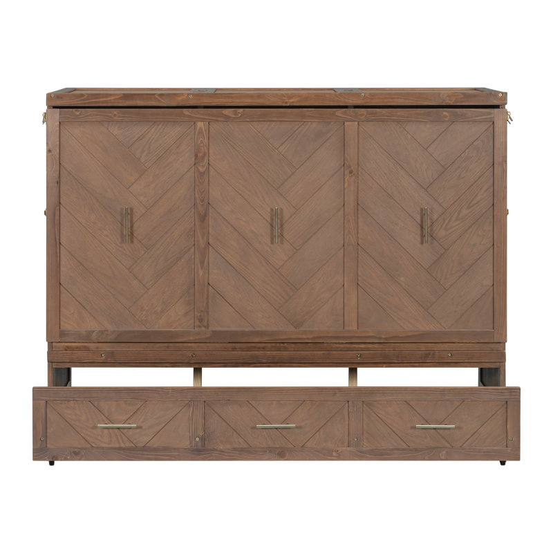 Armoire-lit escamotable Grevon, Noyer clair