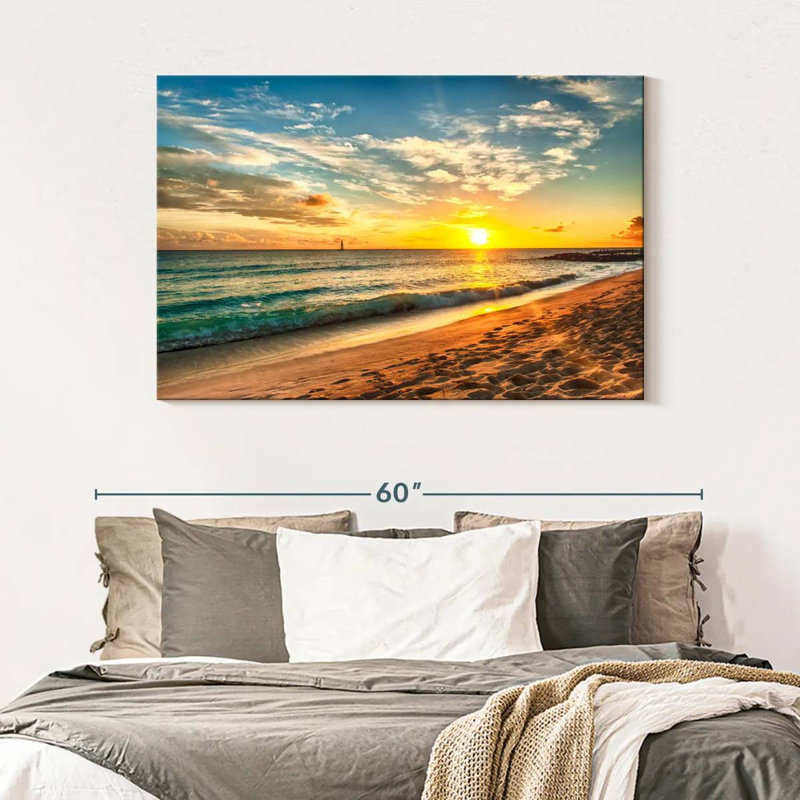 Gillard, Barbade Gillard, coucher de soleil, H 32 po x l 48 po