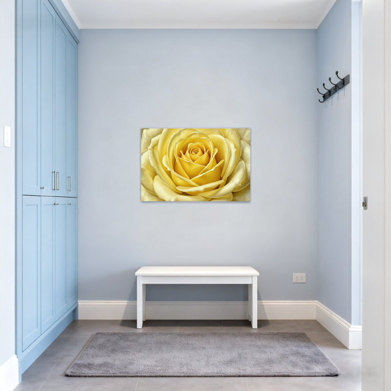 Plantes et fleurs, motif de fleurs roses jaunes, H 28 po x l 40 po