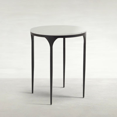 Gabby Hart End Table In Marbre White