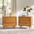 Table de chevet 2 tiroirs Mid-Century moderne l 27,6 po avec station de charge