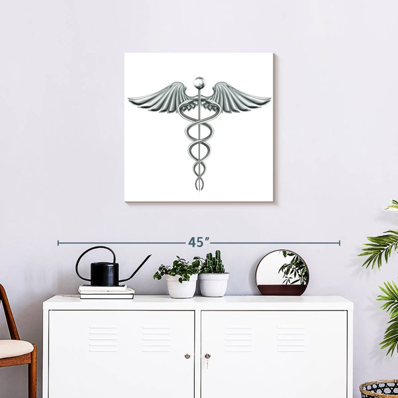 Alcaraz Medical Silver Caduceus Symbol