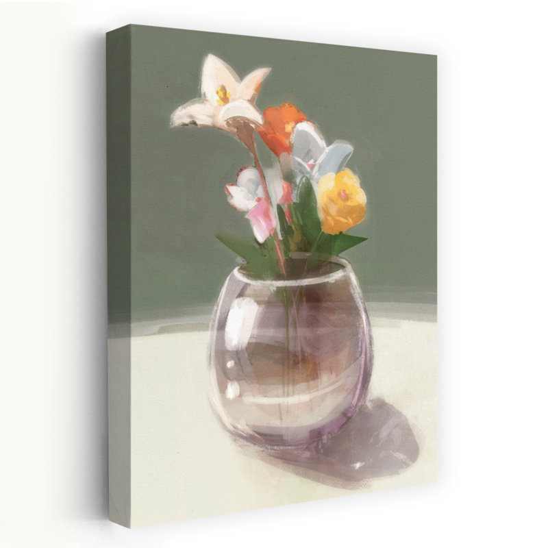 Art contemporain, art floral moderne et minimaliste élégant, H 24 po x l 16 po