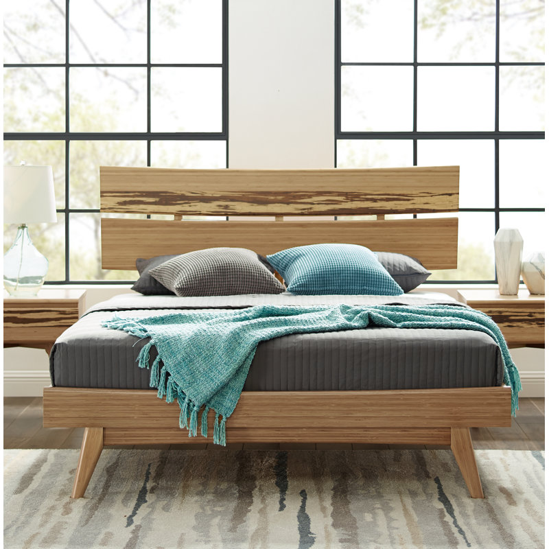 Lucinda Solid Wood Slat Bed, California King, Beige