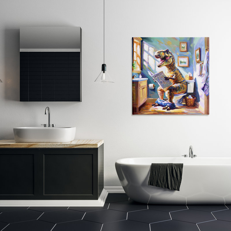 Art urbain sur toile, "Urban Bathing Bear" par Leon Devenice, H 30 po x l 30 po