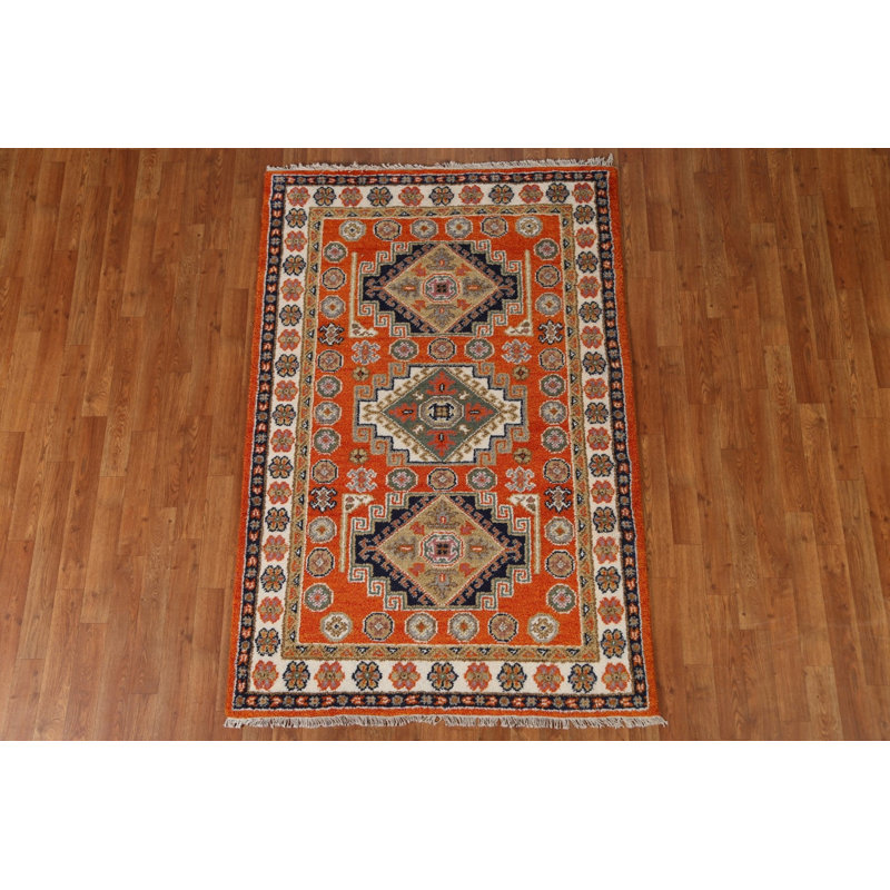 Tapis géométrique Kazak noué à la main