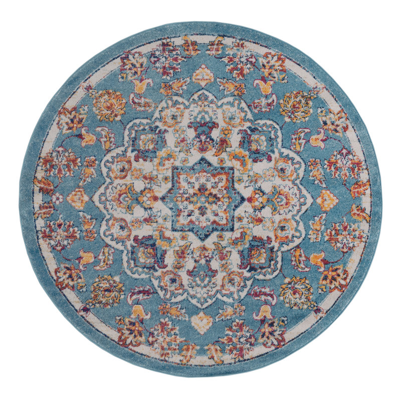 Tapis oriental bleu marine Honig, Rond 6 pi 7 po