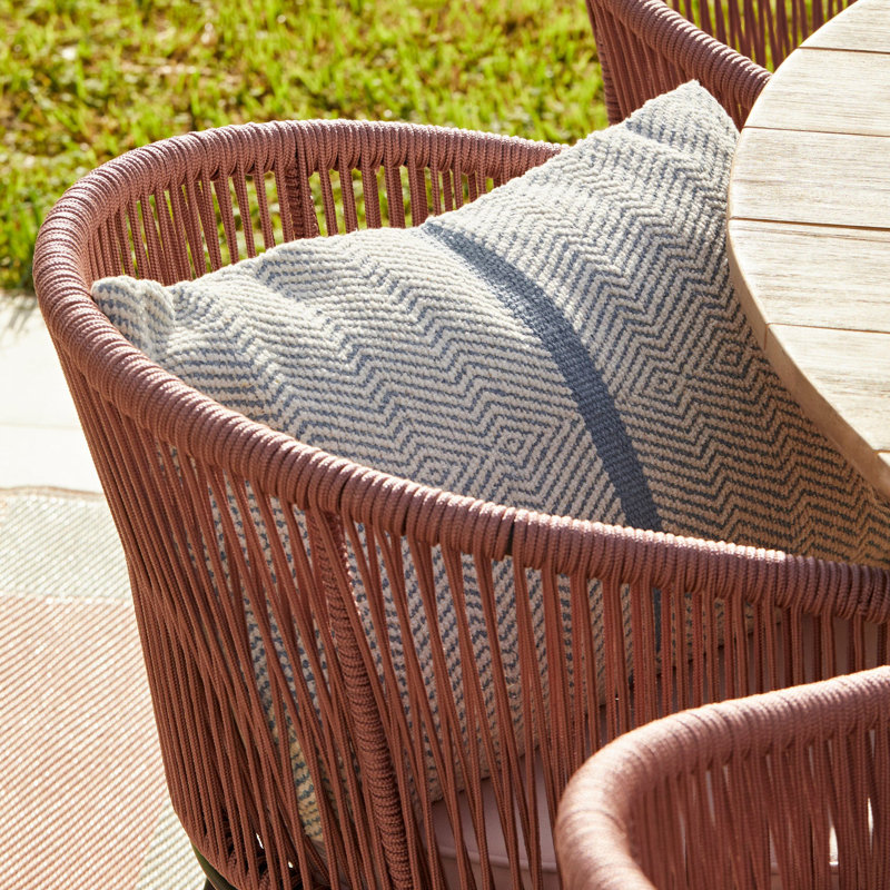 4 Seater Wooden Outdoor Dining Set 175cm, Pink & Grey Lean Over Parasol