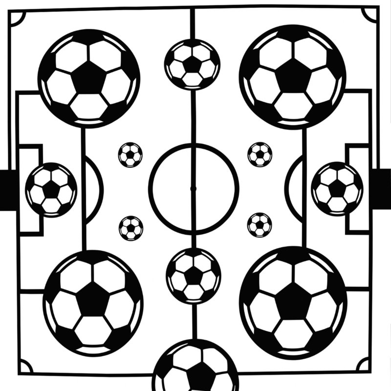 Couette à motif de terrain de football, Twin Extra Long, Black White