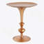 Petite petite table de bout ronde dorée, hauteur 29,3 po, décor métallique rétro
