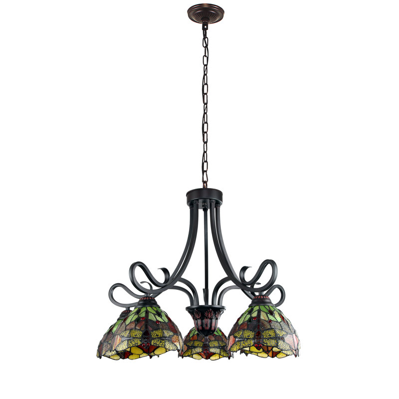 Catellini 5 - Light Glass Chandelier, Yellow/Red
