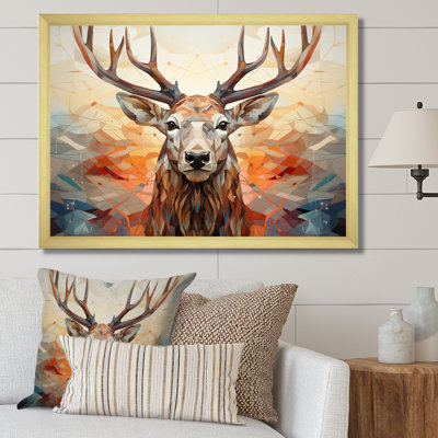 «Bhavith Brown Orange Moose Majestic Geometric II», reproduction d'art sur toile