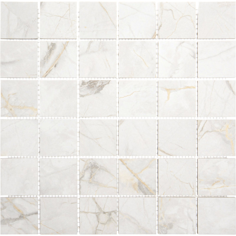 Venataro 2-in. x 2-in. Polished Natural Stone/ Marble Porcelain Floor and Wall Mosaic Tile, Ario