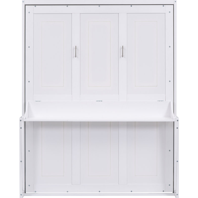 Grand lit blanc avec tablette, crée une étagère de rangement pour la chambre à coucher