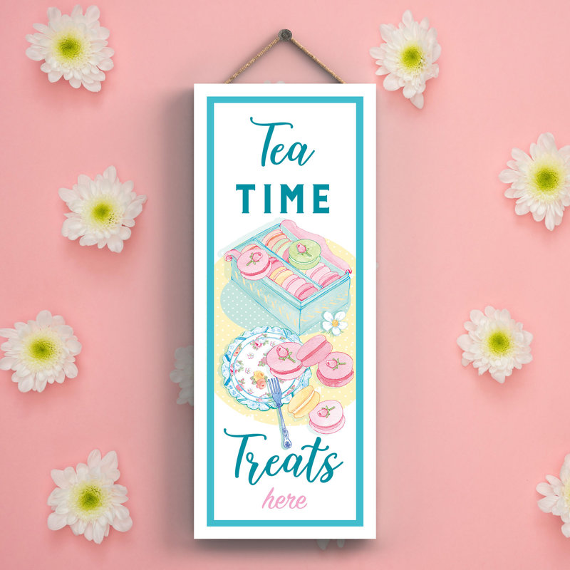 Tea Time Treats Here Baking Themed Wooden Plaque Wall Décor