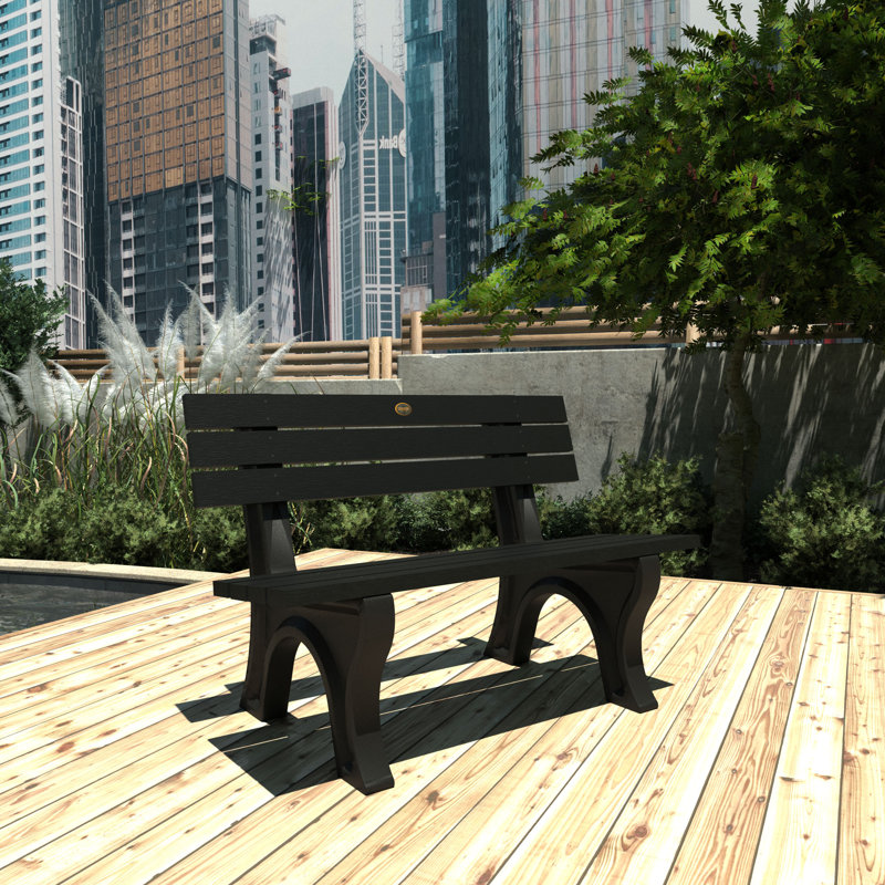Swing Outdoor Bench, Black