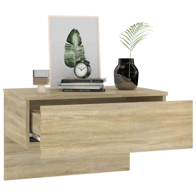 Jaianna Wall-mounted Bedside Cabinet, Sonoma Oak