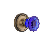 Classic Rosette with Crystal Cobalt Door Knob