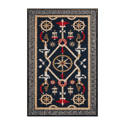 Washable Coastal Colonial Plus Coastal Area Rug