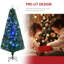 Sapin de Noël artificiel illuminé de 6 pi avec branches réalistes, lumières DEL et fibre optique, arbre de Noël
