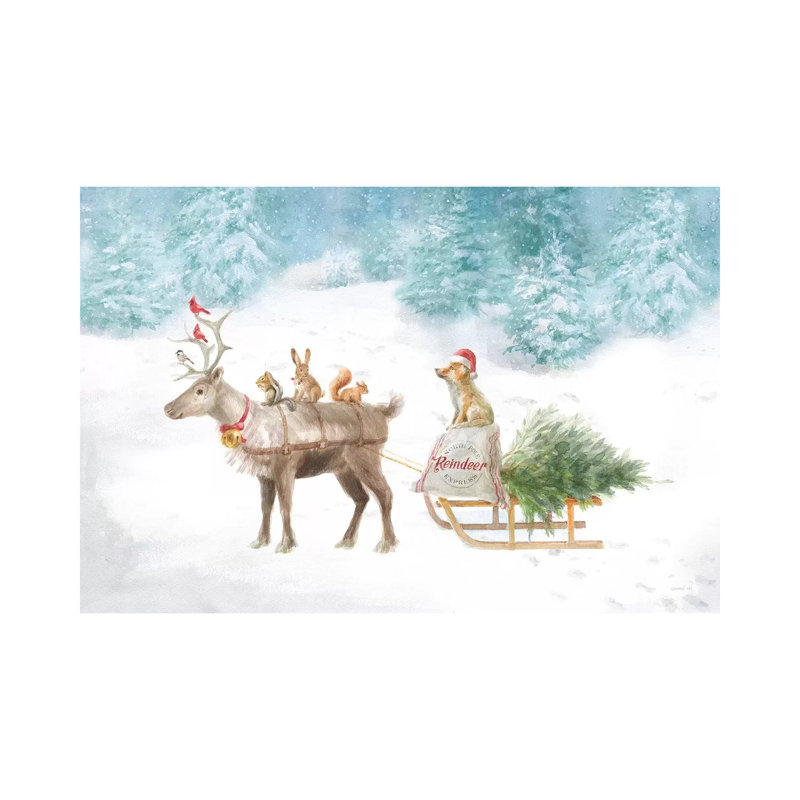 «Woodland Celebration I» par Danhui Nai - reproduction d'art, H 18 po x l 26 po x P 1,5 po, Toile tendue, Pas de tapis