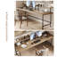 Bureau double moderne et simple en bois massif avec bibliothèque intégrée-230914147