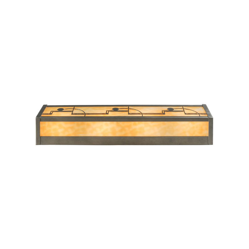 Nickel 24" Art Deco Vanity Light with Beige Shade