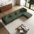 5 - Piece Upholstered Green Corduroy Modular Sectional with Pillow Back and Removable Ottoman-994786023