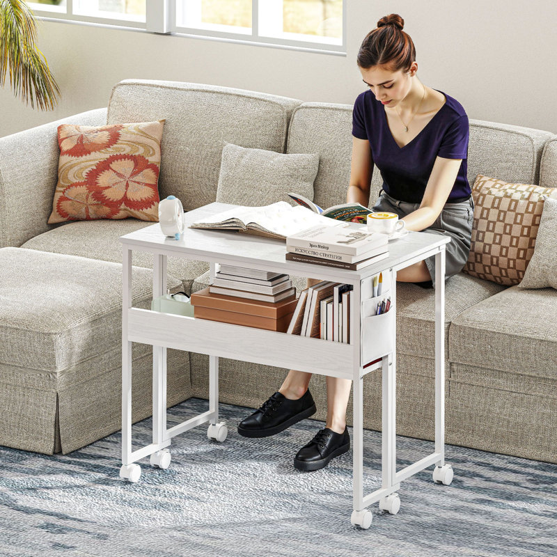 Writing Desk, White/White, 75cm H x 80cm W x 50cm D