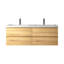  Meuble-lavabo mural double 60 po avec comptoir en résine blanc brillant pour salle de bain moderne-1487549898