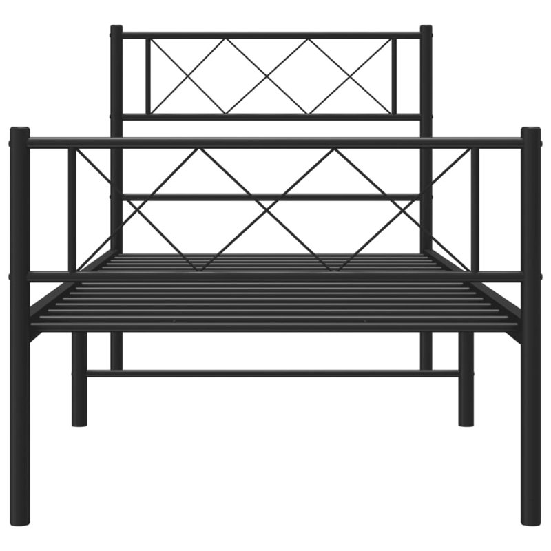 Nicodemo Metal Bed, Single (3'), Black