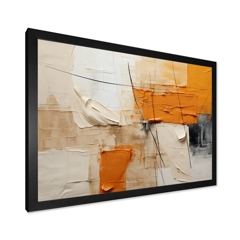 Genard Textile Symphony II - Abstract Collages Canvas Prints, Black, 24" H x 32" W, Framed Print