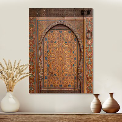 'Morroco Ancient Door' - Unframed Graphic Art Print on Wood