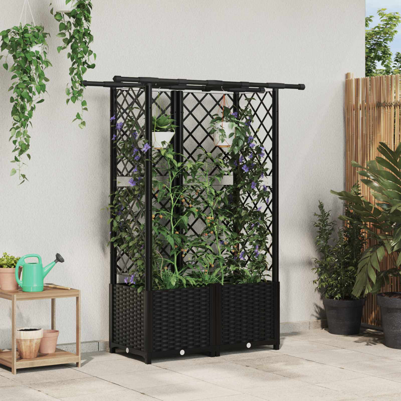 Raised Garden Bed, 138cm H x 124.5cm W x 40cm D, Black