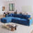 Corduroy L Shaped Xanthe Sofa with chaise and armrest storage-1383967208