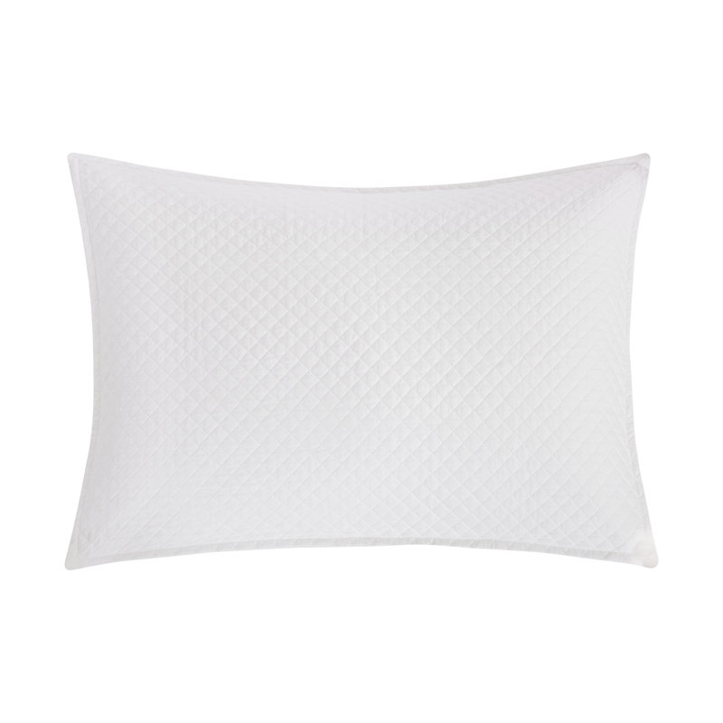 Couvre-lit léger réversible en coton Kya, Grand couvre-lit / couvre-lit + 2 taies décorativ, Blanc