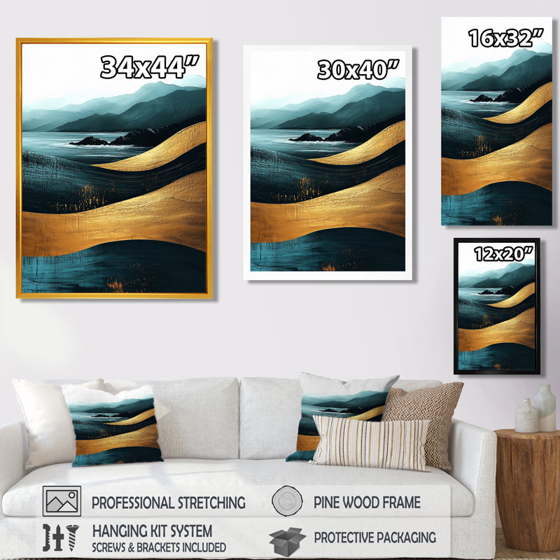 Shandon - paysages, art mural sur toile, Noir, H 20 po x l 12 po, Reproduction encadrée d'une seule photo