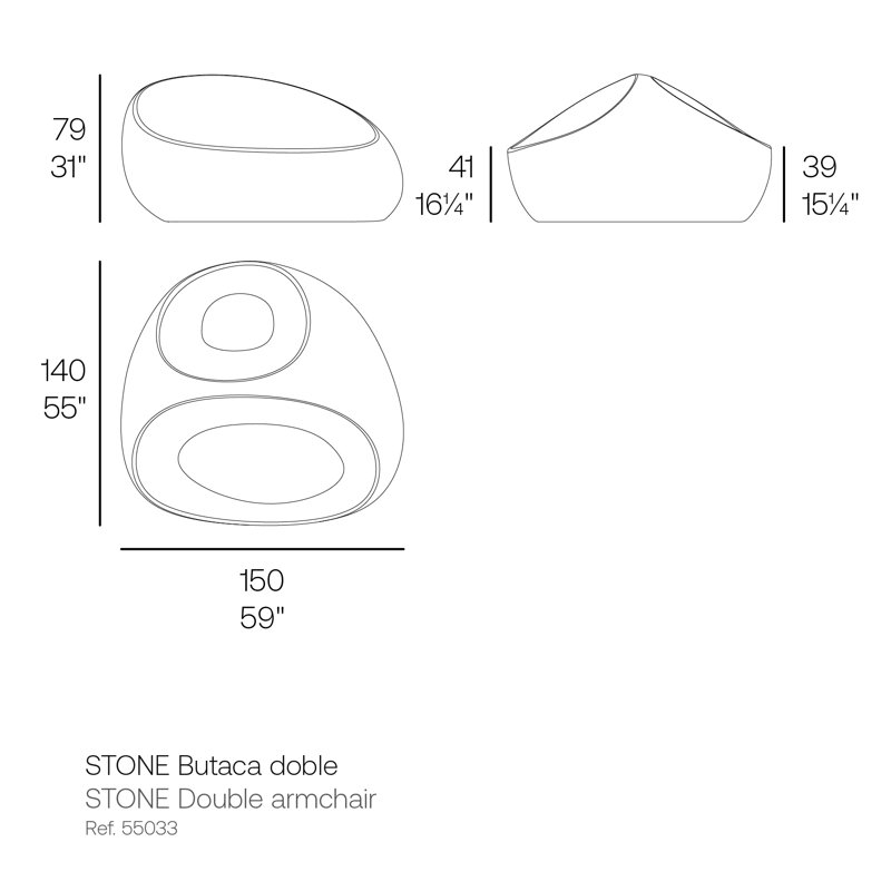 Stone Double Sofa, Ecru