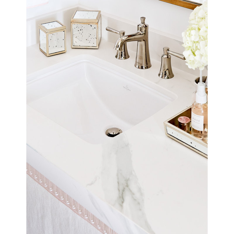 Robinet de salle de bain espacé avec ensemble de bonde Joleena, Nickel poli