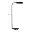 Lampe sur pied Milton moderne en métal noir avec interrupteur au pied et abat-jour
