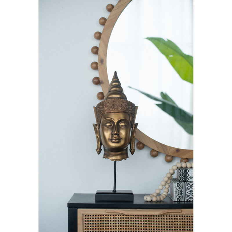 7X7.5X19.7"  Buddha Statue Head On Stand