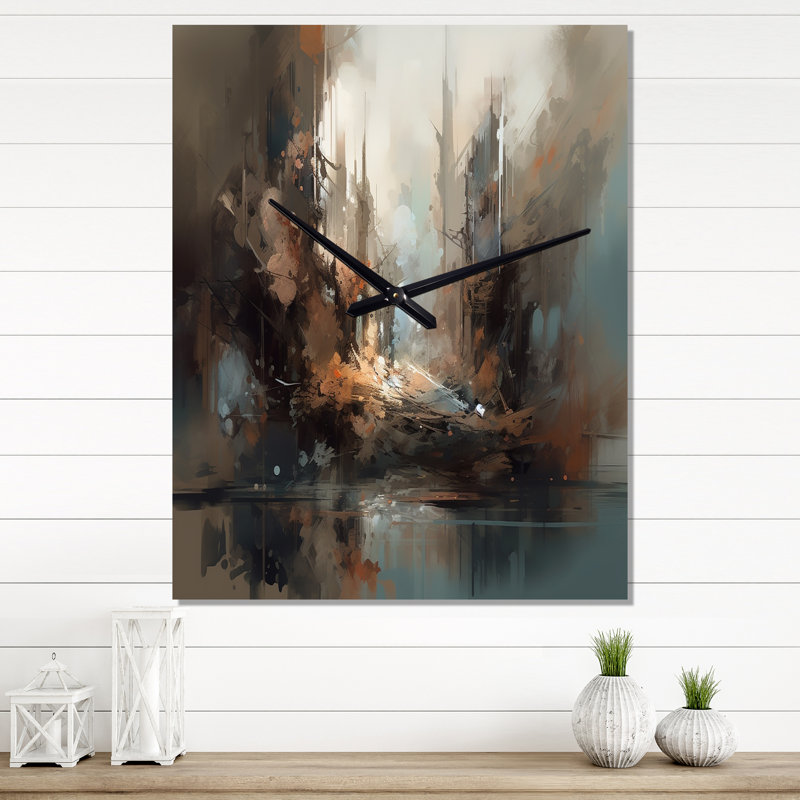 Irtaza - Horloge murale moderne abstraite, H 32 po x l 16 po x P 1 po