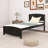 Wood Platform Bed With Headboard-1895629275
