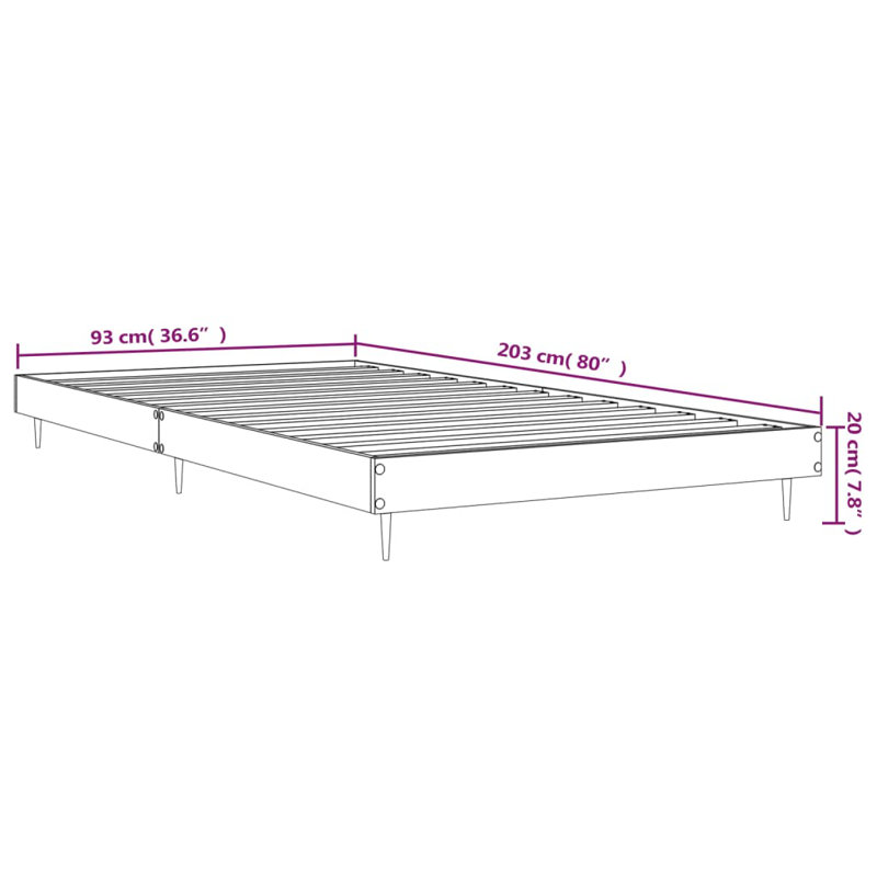 Loginov Bed Frame, White, 90 x 200cm