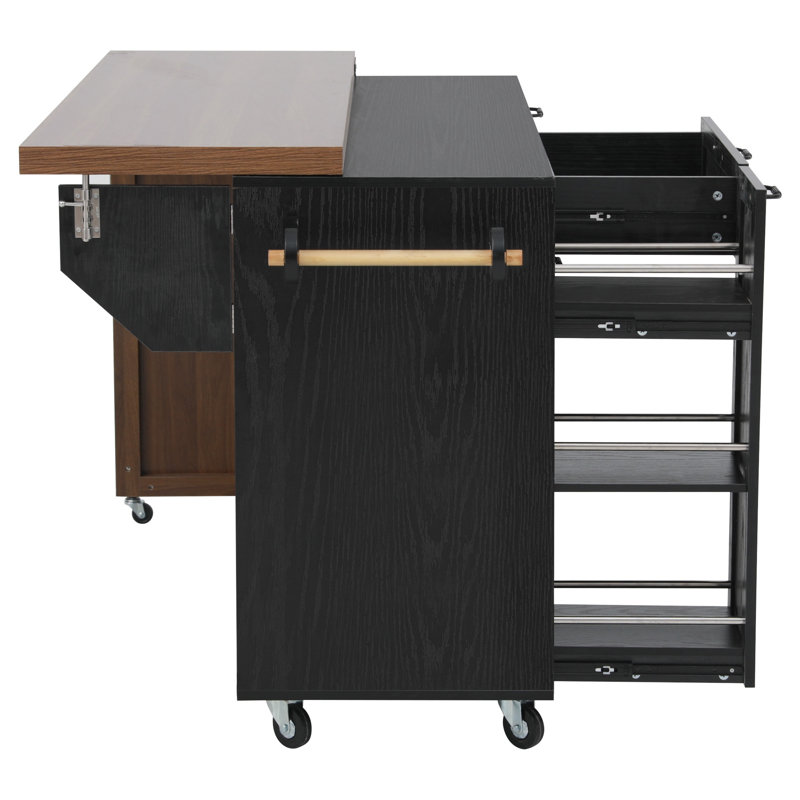 Farmhouse Kitchen Island, Black