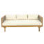 3-Seater Daybed with Rattan Arms, Beige Cushion