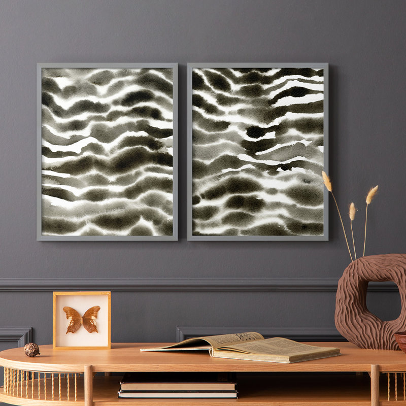 Jungle Stripe I-Premium Framed Print -Ready to Hang - No Nails Required - No Nails Required, Green, 21" H x 34" W