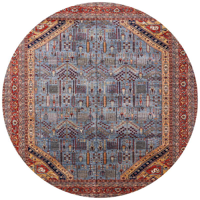 Tapis brun / gris, Rond 8 pi